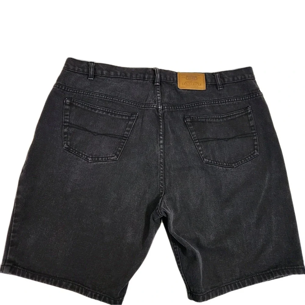 Route 66 Relaxed Fit Black Denim Jeans Mens Size 42 Dark Wash Wide Leg Jorts Y2K